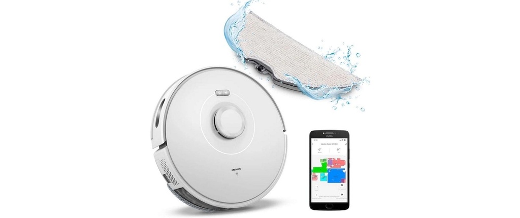 Medion Robot d’aspiration et d’essuyage MD 11782 Blanc
