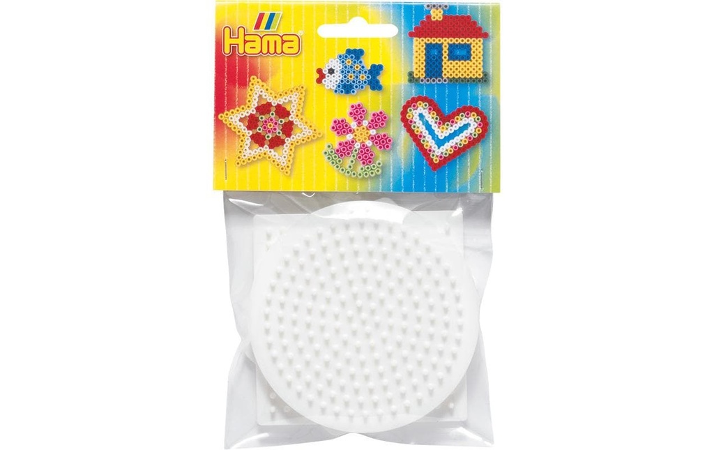 Hama Plaques pour perles à repasser rond 3 pièces Blanc