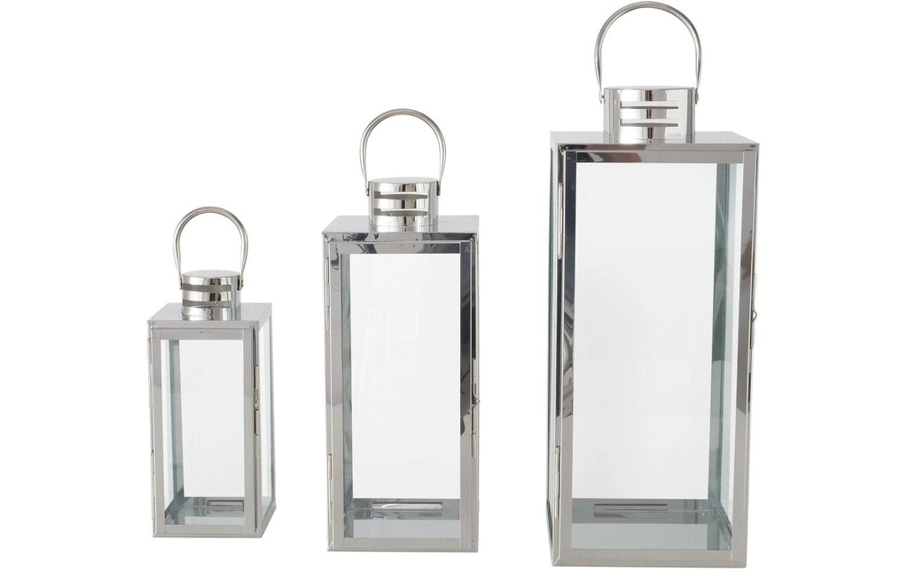 Boltze Lanterne Caruso 3 pièces, Argenté/Transparent