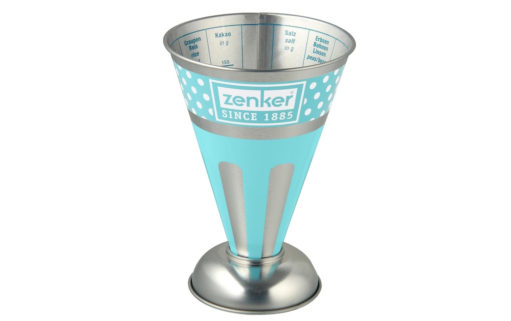 Zenker Verre mesureur 2.475 dl, Argenté/Bleu clair