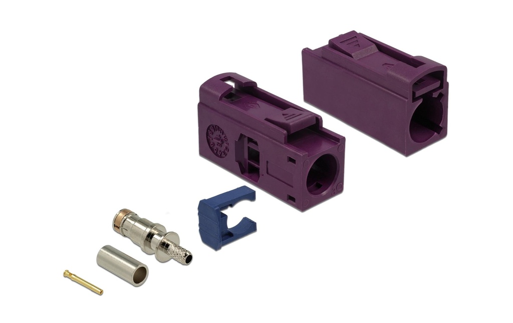 Delock Adaptateur d’antenne à sertir, FAKRA D Douille (f) - Ouvert Ouvert