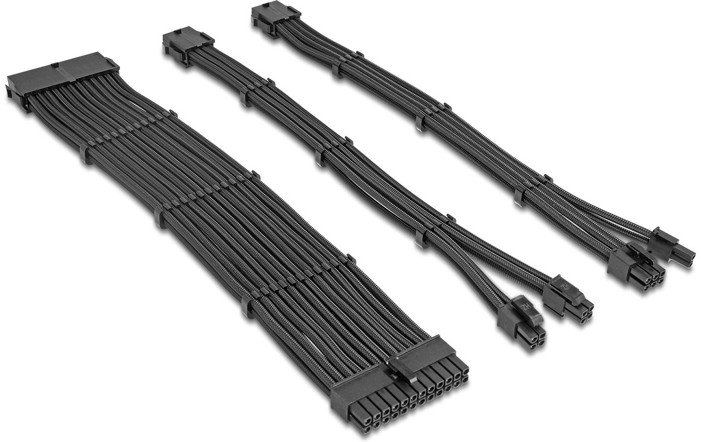 Delock Câble électrique de prolongation Set 6 pièces Sleeved avec peignes à câbles