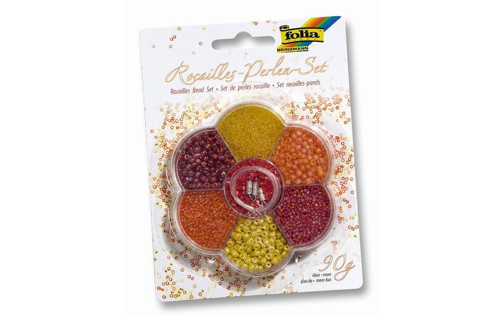 Folia Perles de rocaille Jaune/Rouge