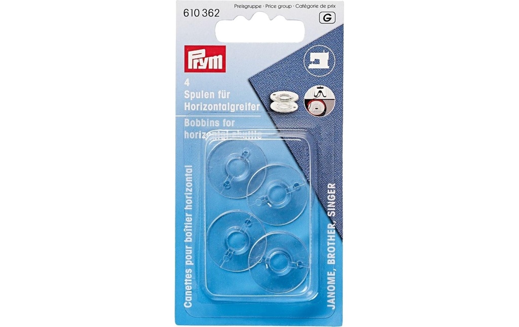 Prym Bobine de couture Ø 2.05 cm, Pince horizontale, 4 pièces