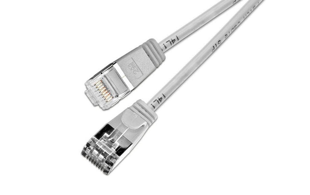 SLIM Câble de raccordement KAT6 Light, rond, U/FTP, Ø 3,8 mm, gris