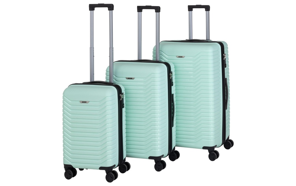KOOR Set de valises de voyage Manille 3 pièces, menthe