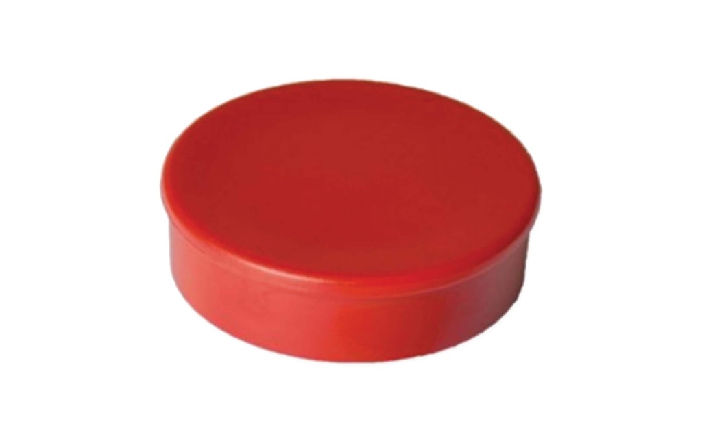 BEREC Aimant adhésif rond 30mm rouge (10 pces)