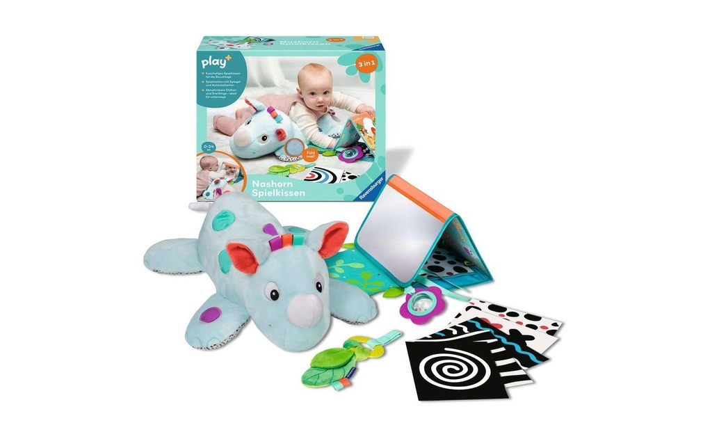 play+ Coussin de jeu rhinocéros