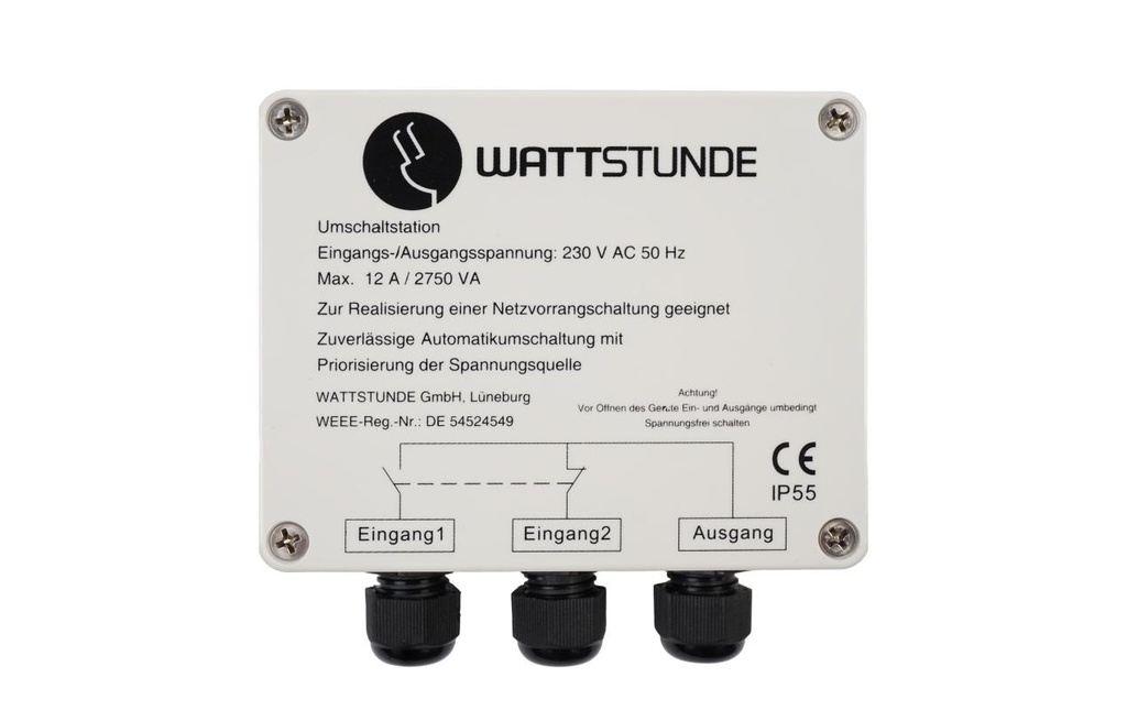 WATTSTUNDE Circuit de priorité au réseau WS12ANVS 12A