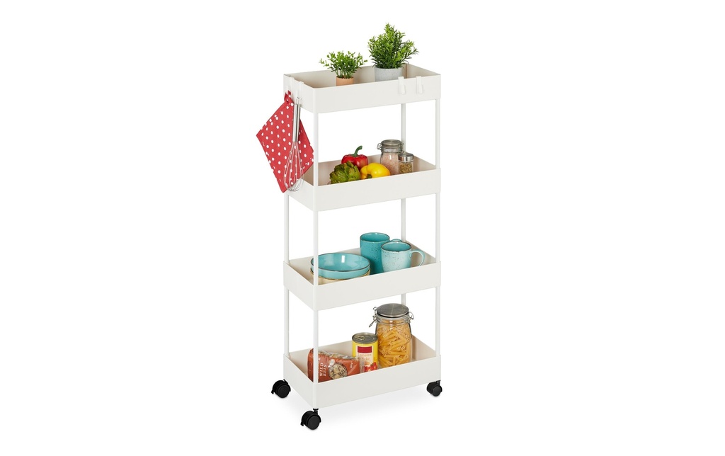 relaxdays Chariot de cuisine 40 x 93 x 22 cm, Noir