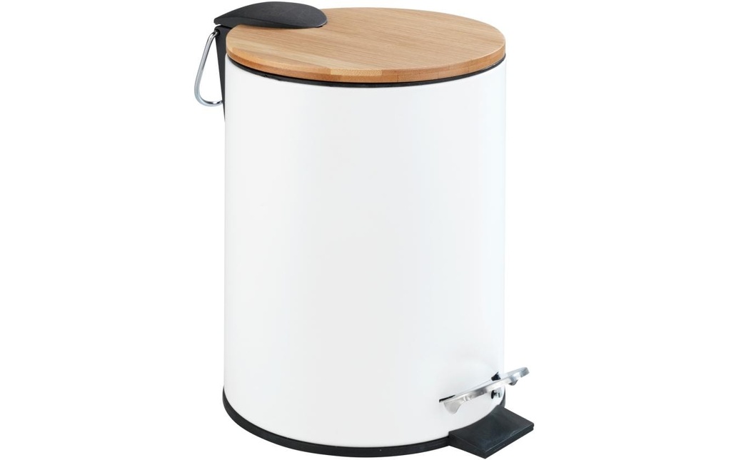 Wenko Poubelle à pédale Tortona 3 l, Blanc