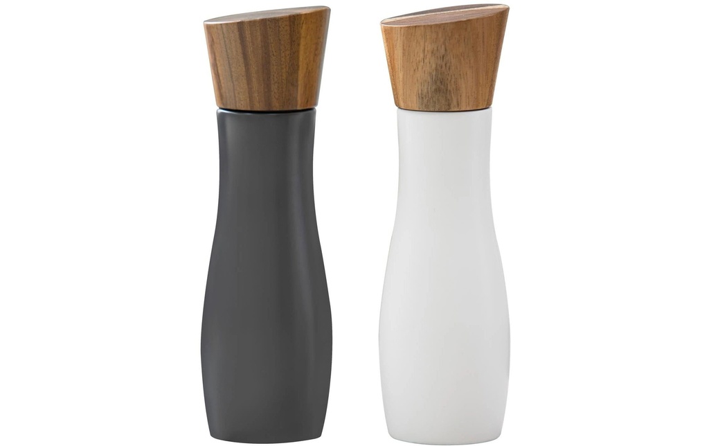 Ladelle Moulins à sel et à poivre Essentials 19.5 cm, blanc/gris foncé