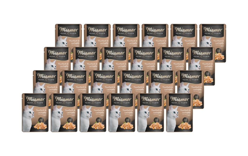 Miamor Alimentation humide Filets fins de thon en gelée de saumon, 24 x 100 g