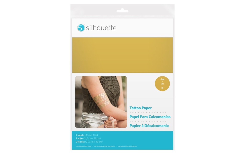 Silhouette Papier à tatouage Or Or