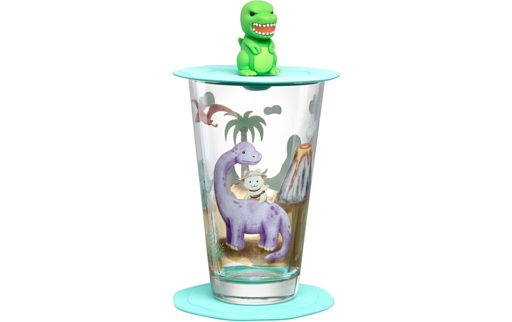 LEONARDO Verre à boire pour enfants Avventura 300 ml, 3 pièces, dinosaure