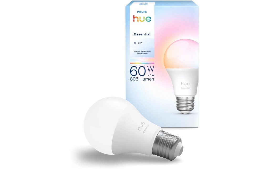 Philips Hue Essential, E27, 8 W, White & Colour