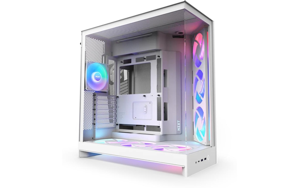 NZXT Boîtier d’ordinateur H9 Flow RGB+ Blanc