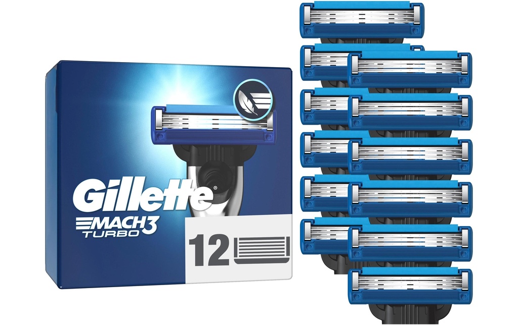 Gillette Lames de rasoir Mach3 Turbo 12 pièces