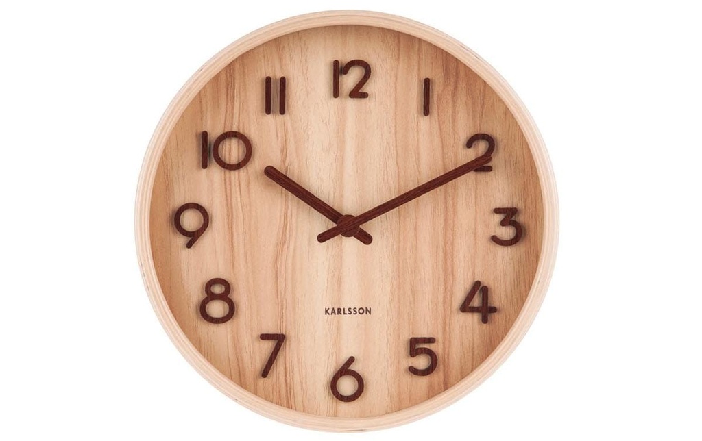 KARLSSON Horloge murale Pure Ø 22 cm, Brun clair