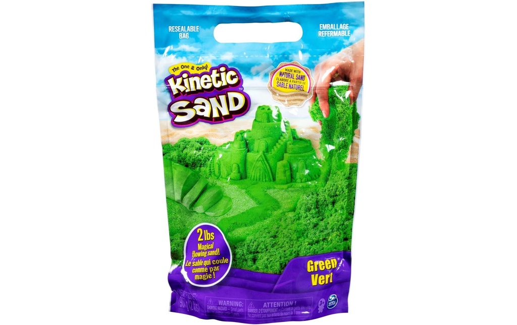 Spinmaster Sac de couleur Kinetic Sand vert, 907 g