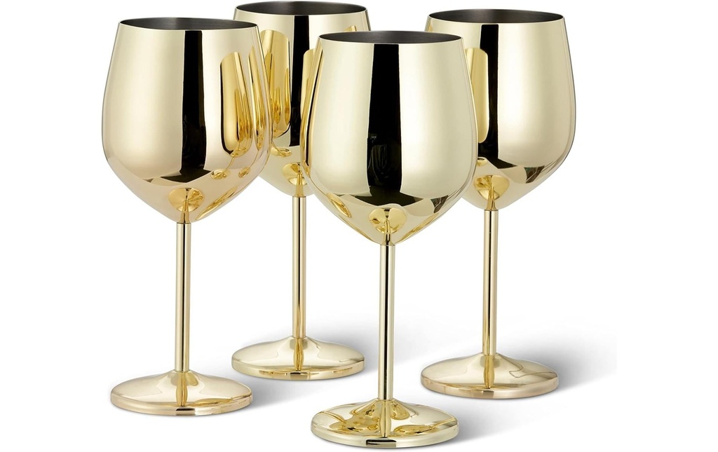 Oak & Steel Service de verres à vin 500 ml, 4 Pièce/s, Doré
