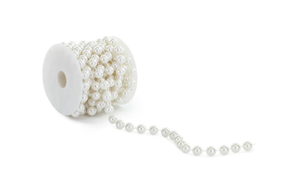 Partydeco Collier de perles, 1.2 x 500 cm, blanc