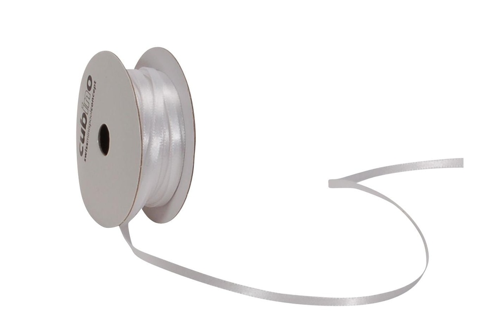 Spyk Ruban de satin 3 mm x 8 m, Blanc