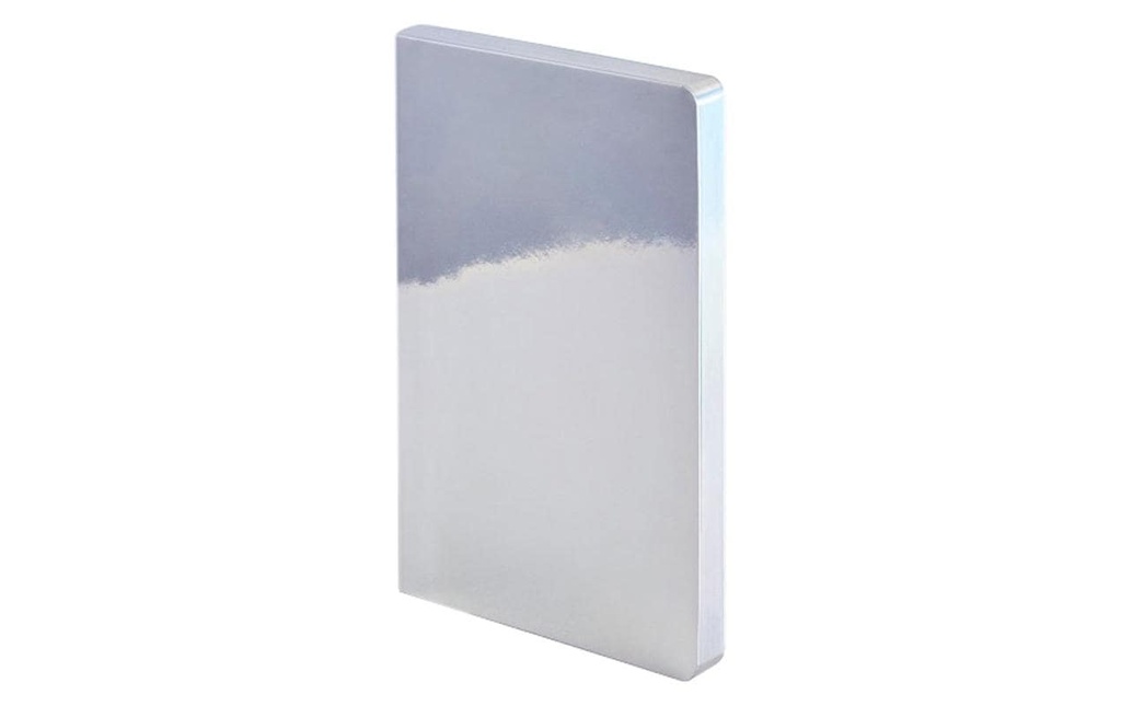 Nuuna Bloc-notes Fluid Chrome M 20 x 13,5 cm, Pois, Argenté