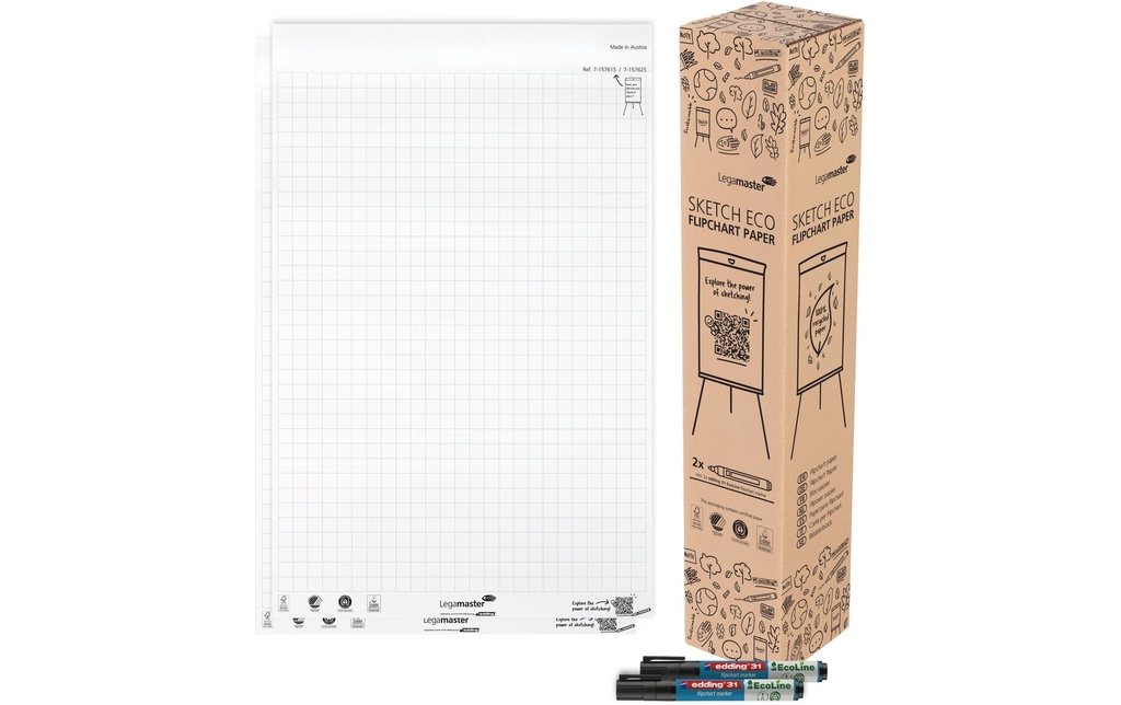 Legamaster Bloc de papier SKETCH ECO 65 x 98 cm Extra-blanc 2 Pièce/s