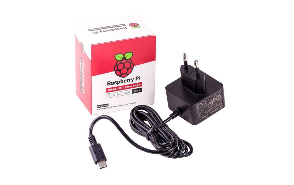 Raspberry Pi Bloc d’alimentation USB-C 5.1 V 3 A noir, Raspberry Pi 4