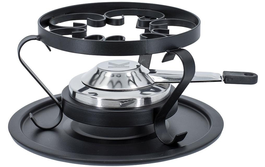 Kadastar Réchaud à fondue Traditional Ø 15 cm, Noir/Argenté