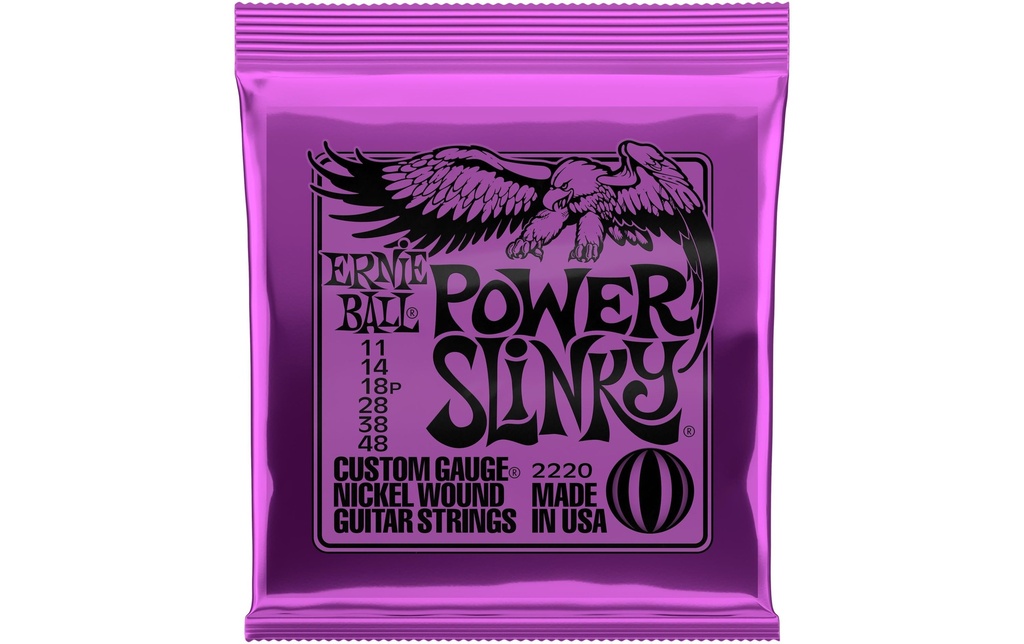 Ernie Ball Cordes de guitare 2220 Slinky Nickel – Power 11-48