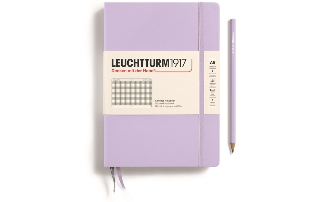 Leuchtturm Bloc-notes Medium A5, À carreaux, Violet