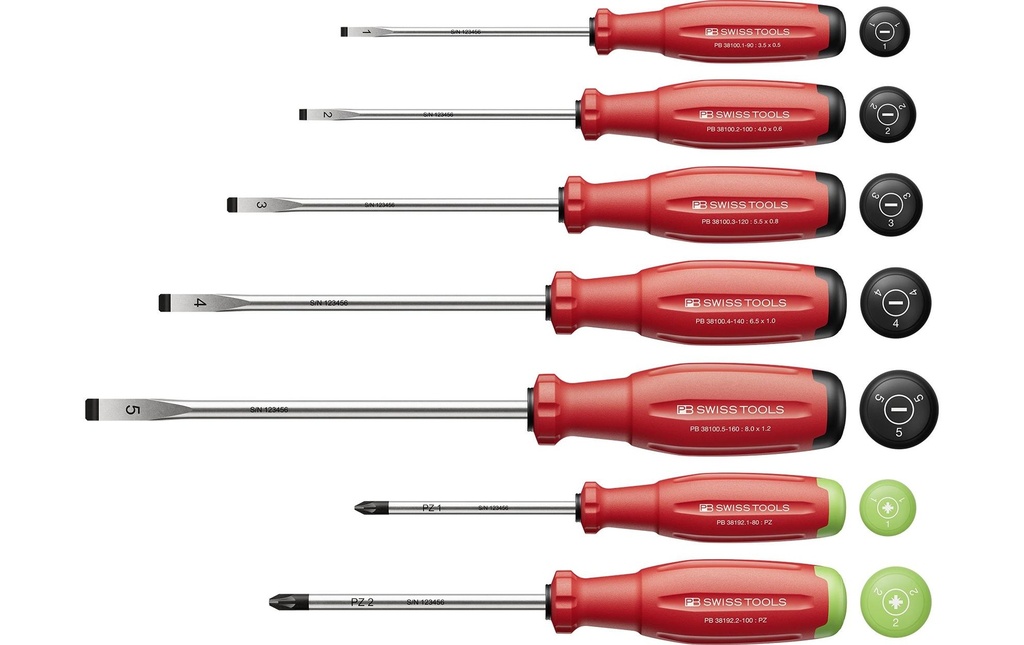 PB Swiss Tools Jeu de tournevis PB 38253 à fente et Pozidriv