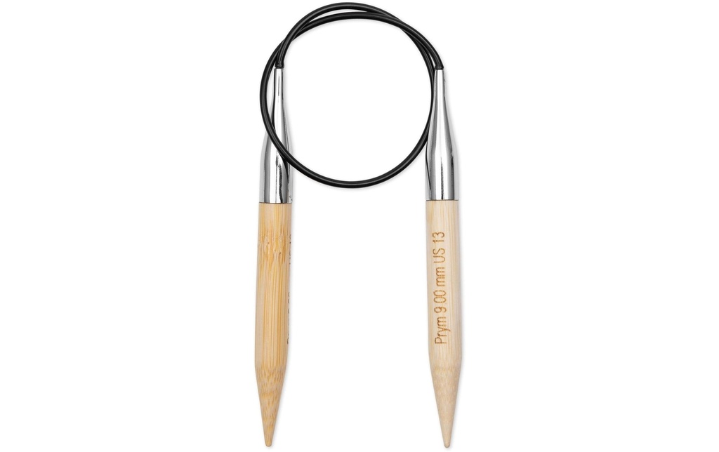Prym 1530 Aiguille à tricoter circulaire BAMBUS 9.00 mm, 40 cm