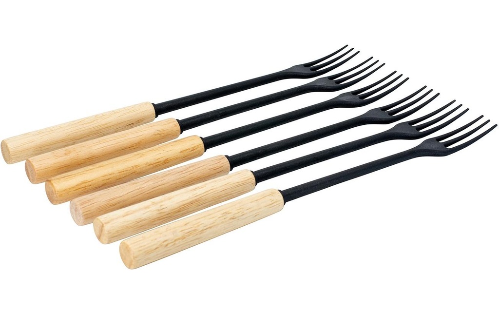 Kadastar Fourchette à fondue au fromage Protect Wood Black 6 Personnes