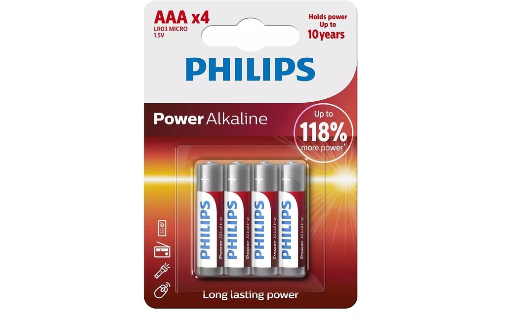 Philips Pile Power Alkaline AAA , 4 Pièce/s