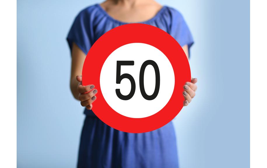 Trendcompany Panneau de signalisation pour le 50e anniversaire 45 cm