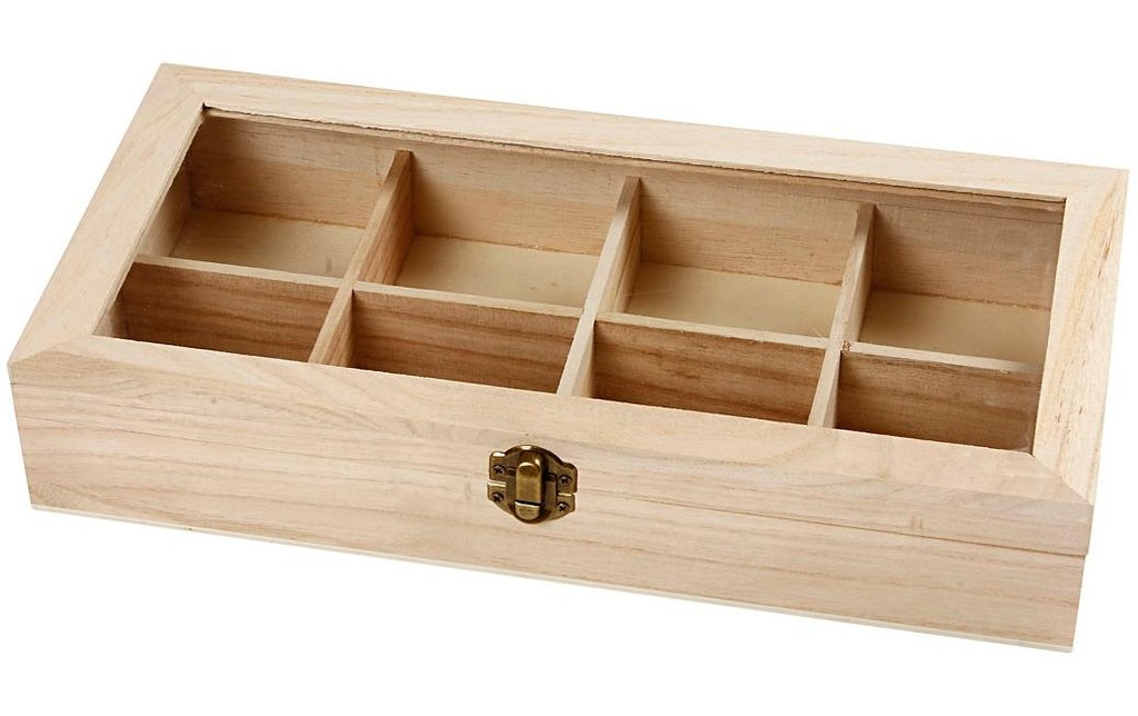 Creativ Company Caisse en bois avec couvercle en verre et fermoir en métal 1 Pièce/s