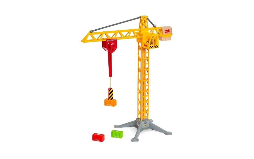 BRIO Chemin de fer Grue de construction avec éclairage