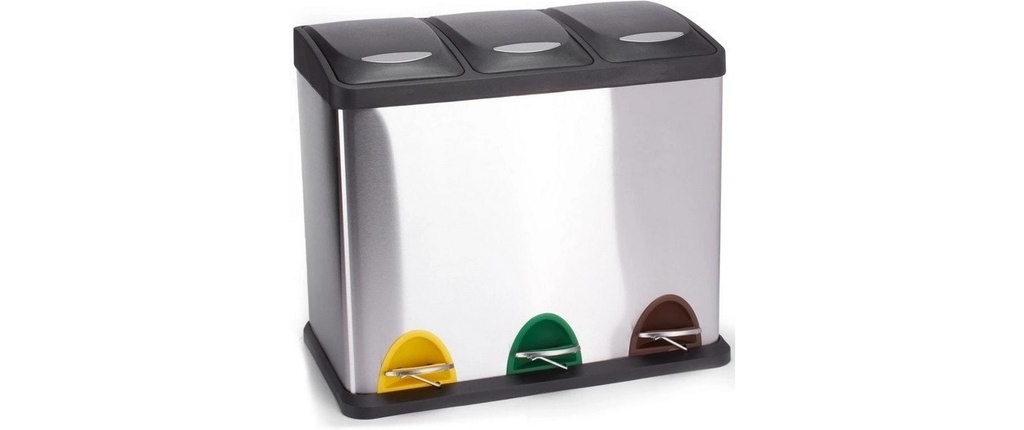 MSV Bacs de recyclage 24 l, Noir/Gris