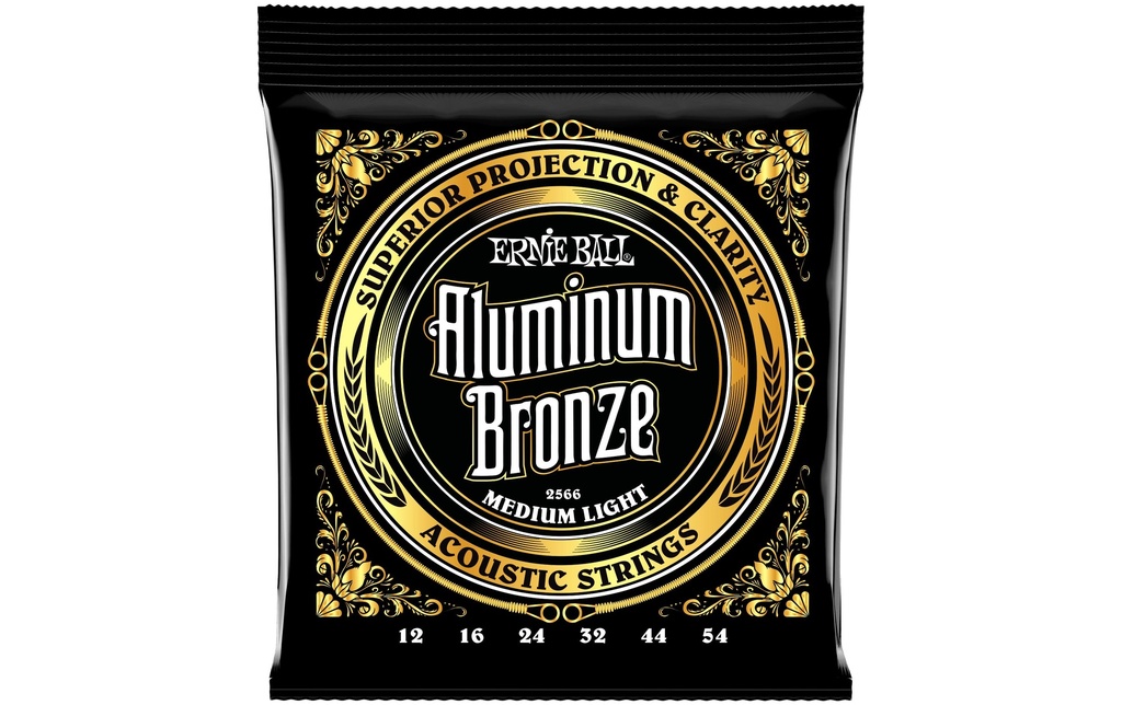 Ernie Ball Cordes de guitare 2566 Aluminum Bronze – Medium Light 12-54