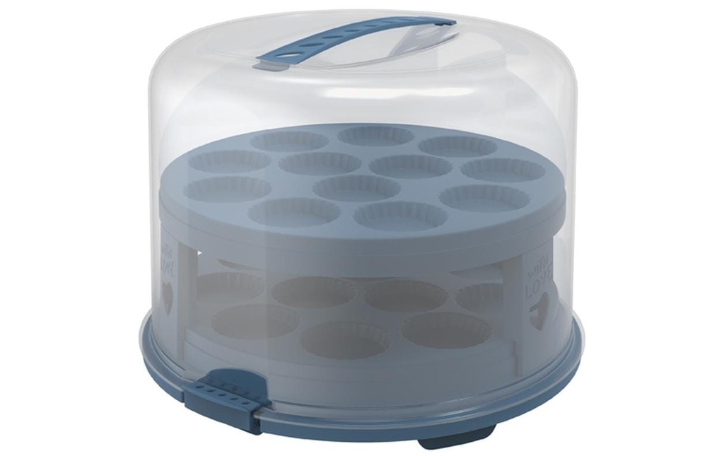 Rotho Boîte de transport pour gâteau Fresh XL Bleu/Transparent
