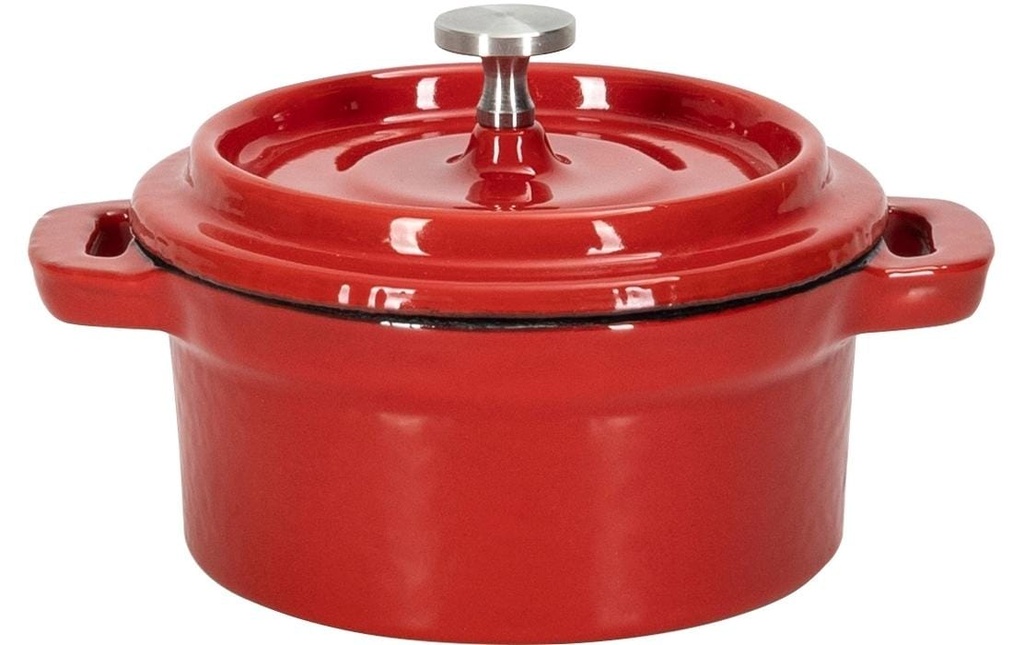 Nouvel Rôtisseur Rond, 10 cm, Noir/Rouge