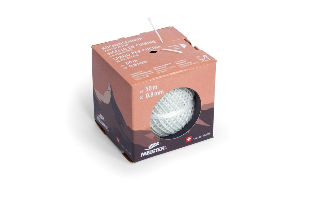 Meister Ficelle de cuisine PES, Ø 0.8 mm, 50 m, 14 kg, Blanc
