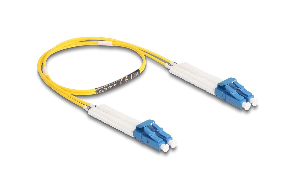 Delock Câble patch à fibre optique Singlemode LC – LC, OS2, Duplex, 0.5 m