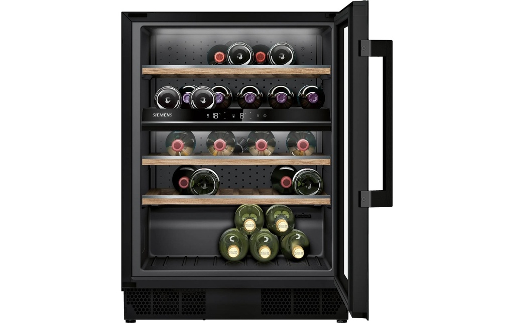 Siemens Cave à vin réfrigérée iQ500 KU21WAHG0 Noir, Changeable, Droite