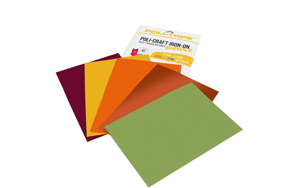 Poli-Tape Film thermocollant Automne A4, multicolore, 5 pièces