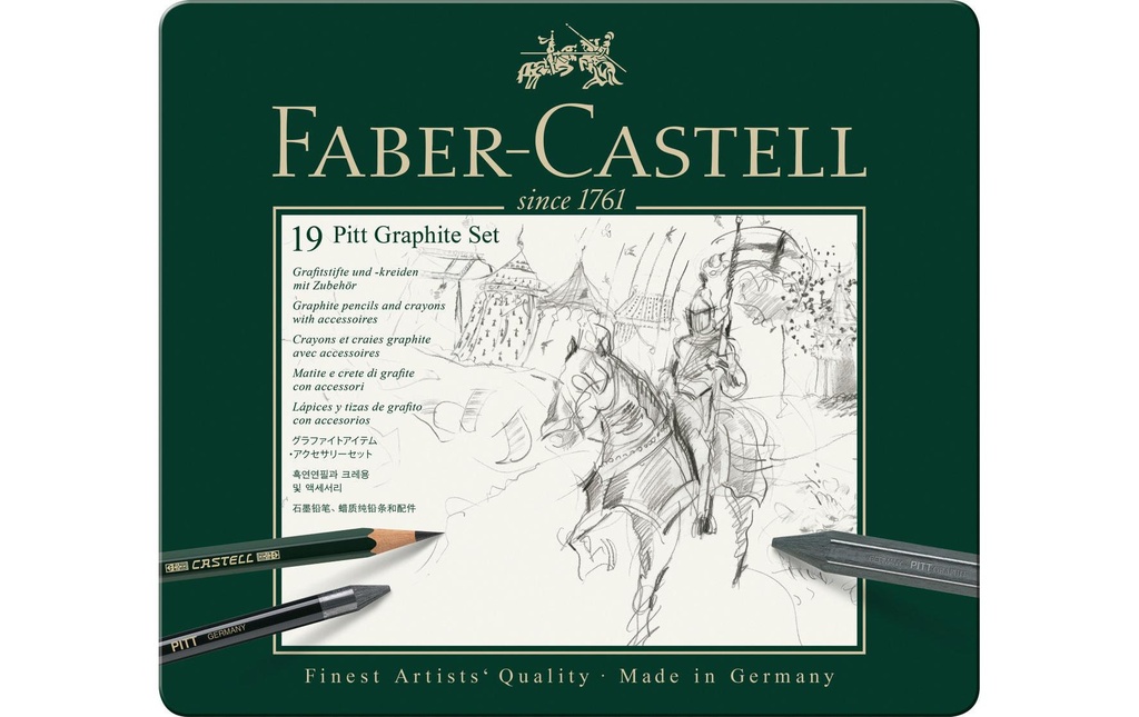 FABER-CASTELL Pitt set graphite,12pcs ét.mét (19 pces)