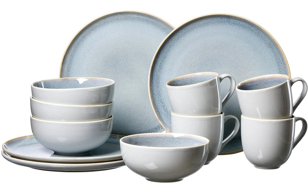 Ritzenhoff & Breker Set d’assiettes Skagen 12 pièces, gris-bleu